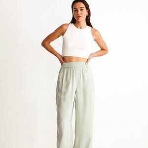 NWOT Madewell The Carley Wide-Leg Pant in Soft drape Sage Green size M
